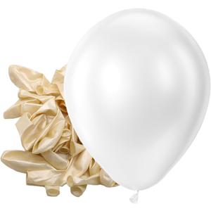 Bezente Pearl White Latex Party Balloons - 150 Pack 5 Inch Matte Small Ivory Helium Pearlescent White Balloons for Anniversary Wedding Baby Shower Birthday Party Decorations (04-white-a22)