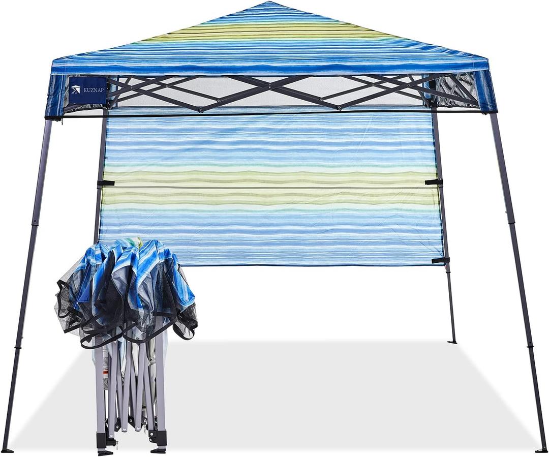 7’x7’ Instant Canopy Tent Pop up Canopy with One Sidewall Compact and Lightweight Beach Canopy with Backpack