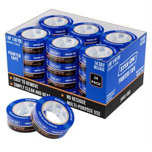 Painters Tape 2 Inch Wide, 24 Roll Painting Tape Blue Masking Tape for Painting Walls, DIY, Surface-Safe & Residue-Free, Edge Paint, 1.88 Inch X 60 Yards X 24 Rolls, Bulk