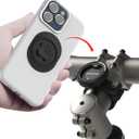 sincetop Bike Phone Mount, Secure Lock & Quick Release Bike Cell Phone Holder - Aluminum Stem/Handlebar Phone Mount for Bicycle/MTB/Scooter, Motorcycle Phone Holder for iPhone and 4"-7.3" Smartphones