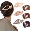 6 PCS French Flat Hair Clips for Women 2 Styles Large Matte Flat Claw Clips Strong Hold No-Slip French Hair Barrettes for Thick Thin Hair(Brown 2)