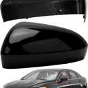 Driver Side Mirror Cover Replacement for Ford Fusion 2013 2014 2015 2016 2017 2018 2019 2020 2021 2022 - Left Side Mirror Covers, Rear View Mirror Cap Accessories Without Lamp, Black