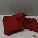 36 Inch Red Knitted Christmas Tree Skirt, Chunky Cable Knit with Braided Scalloped Edge, Perfect for Xmas Holiday Decorations