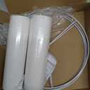 Drum Lamp shades Set of 2, White Line Lamp Shades for Table Lamps Floor Lamp, 13" Top X 13" Bottom X 10" High Large Fabric Lamp Shades, Easy Assembly Replacement Lampshades