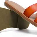 KOLILI Womens Flat Slide Sandals, Summer Fashion Sandals, Comfy Style | Warm-weather Favorite (7, Brown)