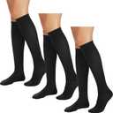 Falari 3-Pack Women's Over the Calf Knee High Trouser Socks, Comfortable Everyday Wear (Black)