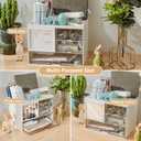 QIYVLOS Desk Organizer with 3 Drawer, Multi-Functional Pencil Pen Holder for Desk, Desk Organizers and Storage with 8 Compartments, Desktop Organizer for Office Home Art Supplies (White)