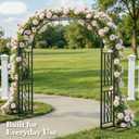 Metal Garden Arch, Heavy Duty Garden Trellis for Climbing Plants, with Enlarged Base for Stability, Ideal for Wedding Arches & Party Decorations, 55" W x 86" H
