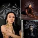 3 x Halo Sun Crown Headband Sunburst Spiked Crown Headpiece for Halloween Women Cosplay Party Accessories