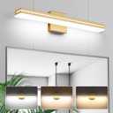 SineRise LED Modern Bathroom Vanity Light Fixtures (24-Inch, 3000K/4000K/6000K, Dimmable), Gold Modern Acrylic Bathroom Wall Lighting Fixtures Over Mirror