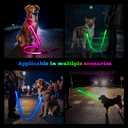 4 Ft LED Dog Leash, Light Up & Lighted Dog Leash, 7 Lighting Modes, Glow in The Dark, Reflective, Double-Sided Light, Rechargeable with Padded Handle for Night Walking Safety