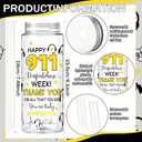 Vesici 24 Pcs 911 Dispatch Appreciation Week Gift 14.2oz Thank You Gifts Lid and Straw Plastic Reusable Tumbler Bulk Drinking Cup for Dispatcher Happy 911 Dispatch Appreciation Week Party Favors