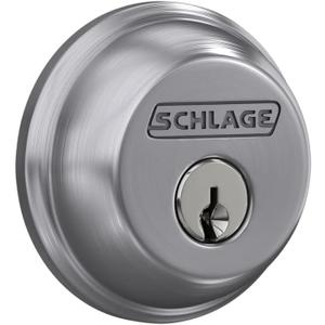 Schlage B60 N 626 Deadbolt, Keyed 1 Side, Highest Residential Security, Satin Chrome