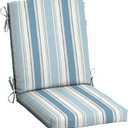 Arden Outdoor Dining Chair Cushion, 20 in x 20 in, Weather-Proof, Rain-Proof, Fade Resistant Patio Cushion for Patio, Dining, or Rocking Chairs 20 x 20, French Blue Linen Stripe