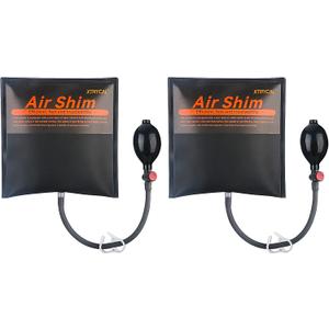 Improved 2 Piece Commercial Grade Air Wedge Bag Pump Professional Leveling Kit & Alignment Tool Inflatable Shim Bag. 500 LB Rating