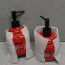 Young's Inc. Farmhouse Soap Dispenser - Decorative Dish and Hand Soap Dispenser for Bathroom and Kitchen - Wash and Rinse, Red - 3.25'' X3.25'' X7''