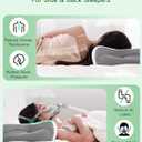 Cervical Neck CPAP Pillow for Side Sleepers Ergonomic Memory Foam Bed Pillow for Neck Pain Relief with Mask Cutouts to Reduce Air Leaks & Facial Pressure, Fits All CPAP Mask Types
