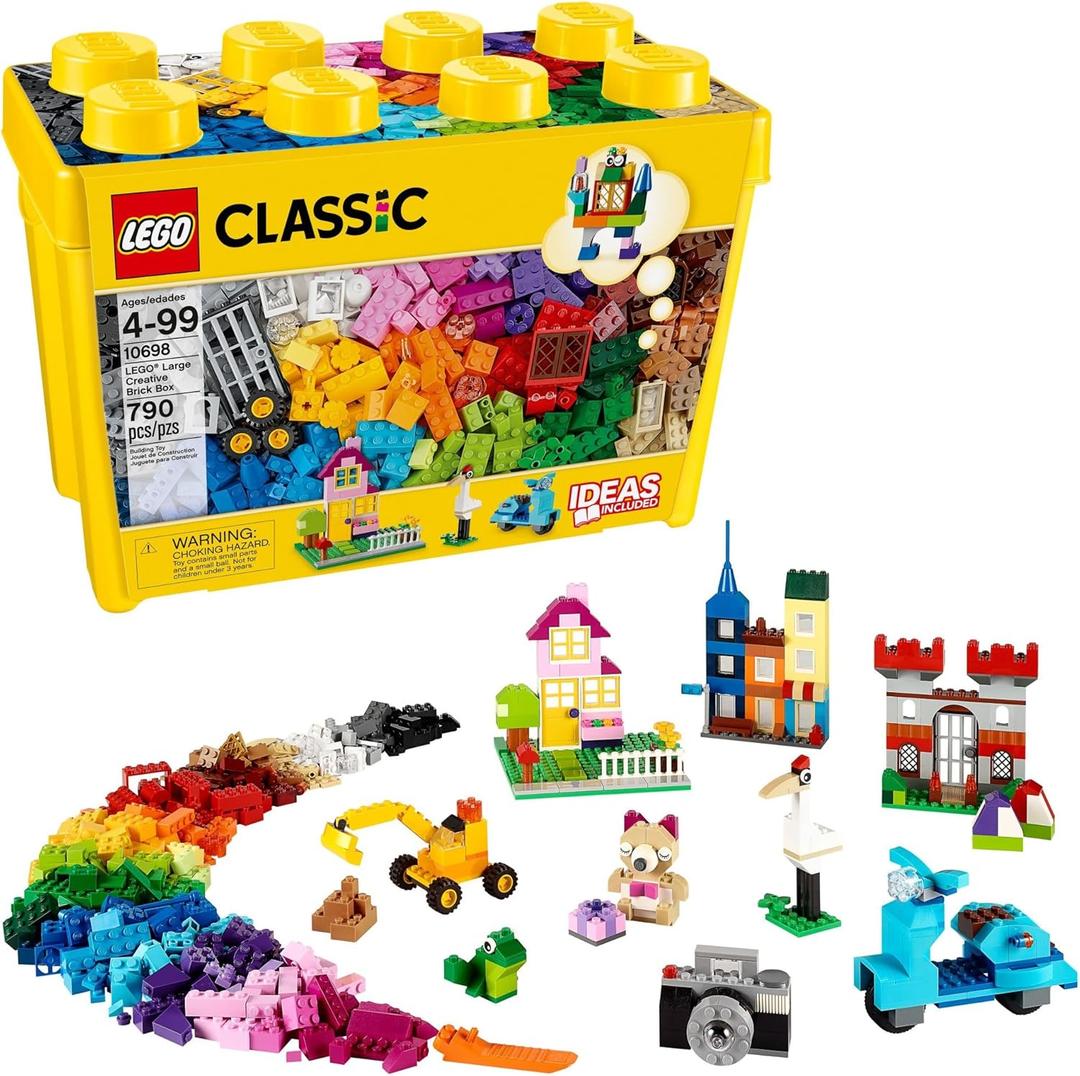 LEGO Classic Large Creative Brick Box 10698 Building Set, Toy Storage Solution for Home or Classrooms, Interactive Building Toy for Kids, Boys, and Girls