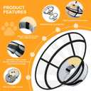Sponge Core Dog Cat Cone Collar for After Surgery Recovery, Inflatable Dog Cone Alternative, Lainergie Dogs Donut Collar Adjustable with 2PCS Cover for Dogs, Cats (Grey+Yellow, S) (Black)