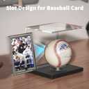 NIUBEE Baseball Display Stand and Card Holder, Acrylic Baseball Stand with Black Base, Suitable for Golf Ball,Softball,Tennis Ball (2-Pack)