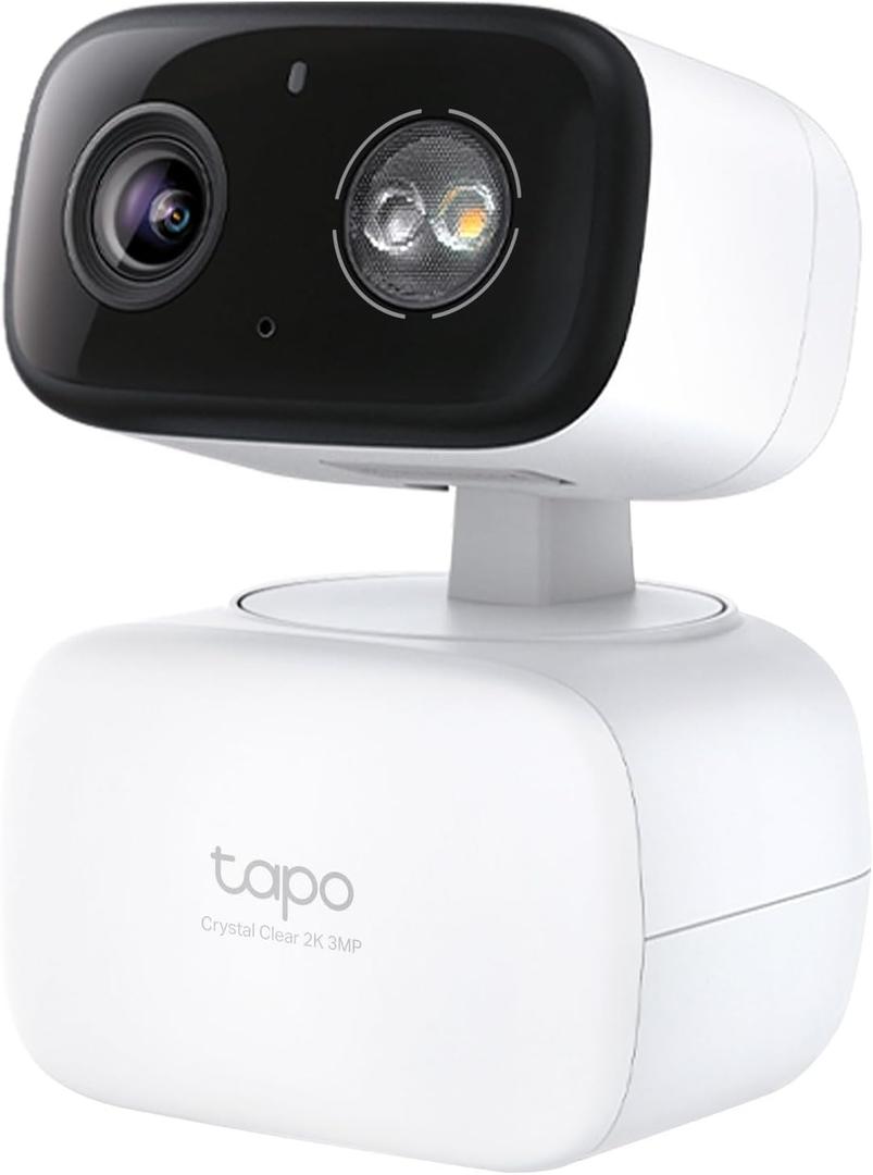 Tapo 2K Indoor/ Outdoor Pan/ Tilt Wired Security Camera - Baby Monitoring, Person & Baby Cry Detection, 360° Motion Tracking, Color Night Vision, Subscription-Free Local Storage or Optional Cloud, C216