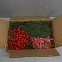 82 PCS Christmas Artificial Pine Branches Decorations Set, Red Berry Stems Pine Branches Frosted Greenery Candy Cane Floral Picks for DIY Craft Tree Wreath Garland Centerpiece