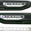 Pair New Texas Edition Vent Emblems Kit 3D Driver Passenger Side Badge Compatible with 2019-2025 Sierra GM 85160715 86532094 (Black line)