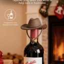 Cowboy Hat Wine Stopper, Funny Wine Gift for Wine Lovers, Wine Accessories, Silicone Bottle Stopper Keeps Wine Fresh, Stocking Stuffers White Elephant Gifts for Adults Men Women