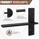 2Pack Hidden Floating Shower Bench Bracket 1/2''Thick, 20''Lx2.5''W