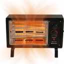 Comfort Zone 1500W Portable Radiant Space Heater, Adjustable Thermostat, Dual Heat Settings, All-Metal Construction, Tip-Over & Overheat Protection, Ideal for Garage & Workshop (Black)