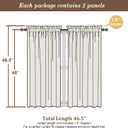 Chyhomenyc Christmas Red Curtains 45 Inch Length 2 Panels, Faux Linen Textured Light Filtering Soft Airy Rod Pocket Window Treatment Drapes for Living Room Bedroom, 30Wx45L Inch, 2 PCS