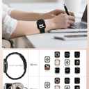 V.R.HOPE Resin Watch Band Compatible with Apple Watch Band for Women 38mm 40mm 41mm 42mm Tortoise Fashion Lightweight Bracelet Strap for iWatch Series 11/10/9/8/7/6/5/4/3/2/1/SE3(Black)