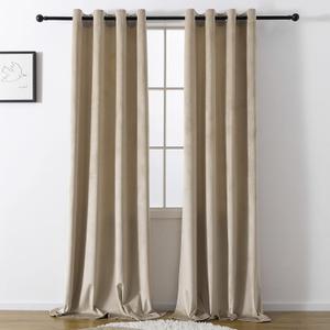VANASEE Velvet Curtains 2 Panels 120 inches Long - Room Darkening Drapes for Bedroom Window Treatment for Living Room with Grommet(W52 x L120 Inch, Taupe)