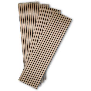 Kieacia Peel and Stick Oak Wood Wall Panels (4 Pack) - High-Density Wood Veneer, Sound Absorbing, Modern Walnut Finish, 47.2 x 11.8 x 0.2 Inches