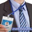 Marspark 100 Pcs ID Badge Holder with Lanyard Lanyards for ID Badges Resealable Flat Neck Name Tag with Clip Waterproof Plastic Clear Badges Bulk for School Office Supplies (Blue)
