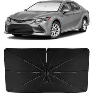 INSAUTO Windshield Sun Shade Umbrella for Camry 2018-2024, Foldable Front Windshield Sunshade with Storage Bag, Block Out UV Rays & Heat, Keep Car Cool