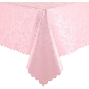 Smiry Rectangle Table Cloth, Waterproof Heavy Duty Vinyl Tablecloths, Wipeable Washable Table Cover for Kitchen and Dining Room (Pink, 60" X 120")