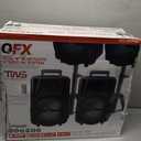 QFX PBX-800TWS 8-Inch TWS Bluetooth Stereo PA System with 2 8" Speakers, 2 Microphones, 2 Stands, and a Remote Control