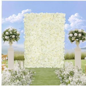 26 Pcs Flower Wall Panel Backdrop 14X14 Artificial Flower Wall Hydrangea Flower Backdrop Floral Background for Wedding Party Birthday Home Photo Decor