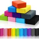 10 Pcs Foam EVA Yoga Blocks Lightweight Non Slip Supportive Yoga Bricks for Pilates Stretching and Meditation, Women Men Yogi Beginners (120g, Mixed Colors)