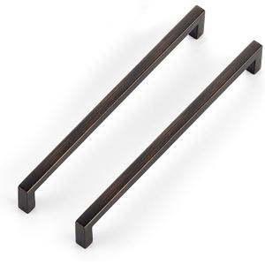 Ravinte 5 Pack Solid 7-1/2 Inch Center to Center Slim Square Bar Drawer Handles Kitchen Cabinet Handles Oil-Rubbed Bronze Drawer Pulls Kitchen Cabinet Hardware Pulls