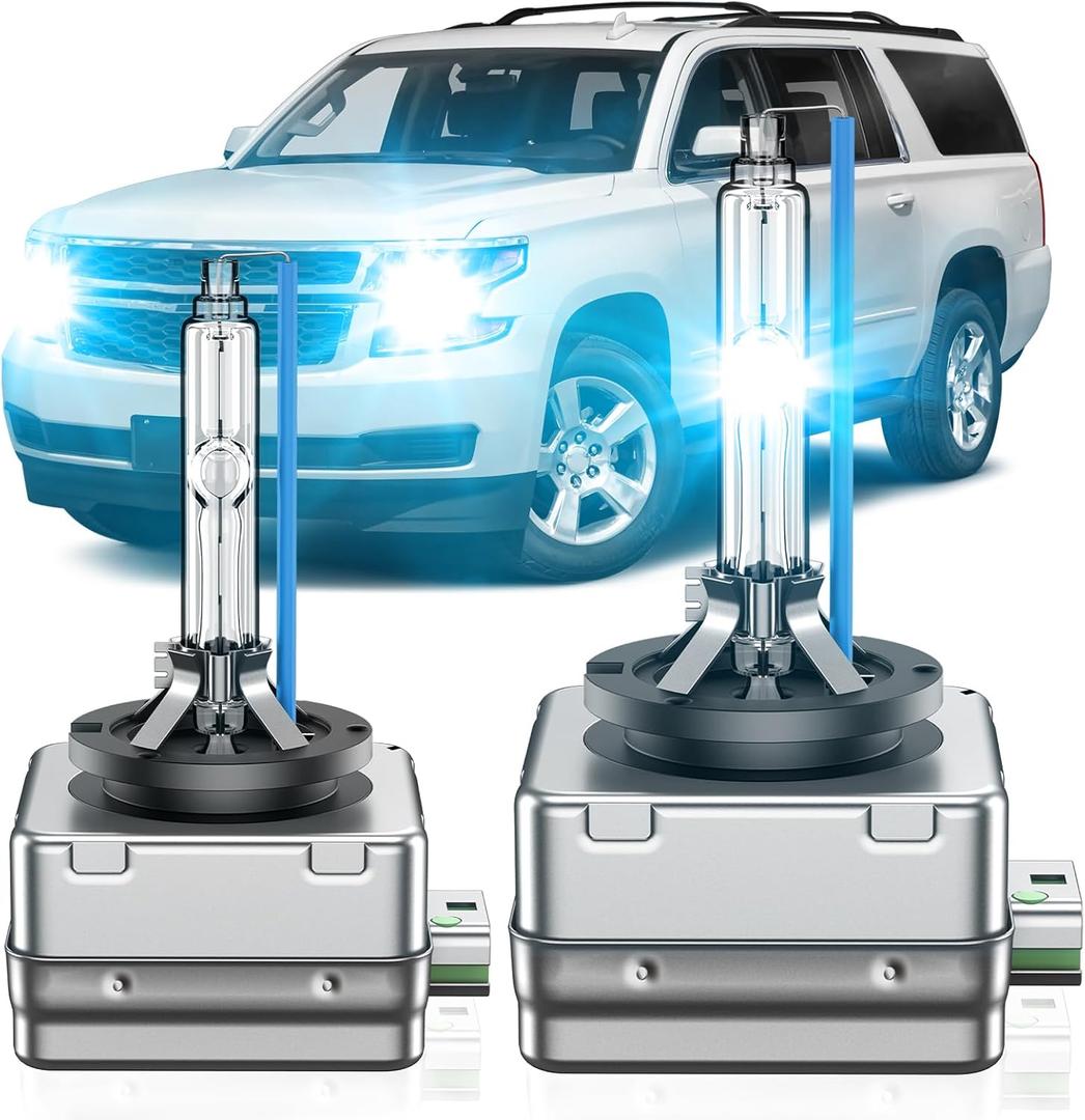 D3S HID Bulb Fit for Chevrolet 2015-2020 Tahoe Suburban OEM 4300K 35W Projector D3S Xenon Headlight Bulbs Replace, 8000K Blue Super Bright D3SC1 Bi-xenon Headlamp, Pack of 2