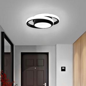Small Modern LED Ceiling Light,2 Rings Creative Design Ceiling Lamp Home Indoor Lighting Fixtures for Hallway Living Room Bedroom Kitchen Office (Cool White,6000K)