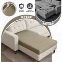 KinCam Couch Cushion Covers, Stretch Sectional Couch Covers Sofa Cushion for L Shaped Couch Cover Washable Sofa Slipcovers Sofa Covers(Chaise Cover, Taupe)