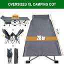 Camping Cot, 28'' Wide Heavy Duty Sleeping Bed for Adult, Protable Folding Cot with Mattress & Carry Bag (Cement Gray)