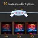 2 x Happy Music LED Neon Sign, Music Theme Light Up Neon Sign for Home Audio Room Bedroom Bar Party Wall Table Decor, USB Powered Dimmable Decorative Neon Light 16.5 x 12.6 In