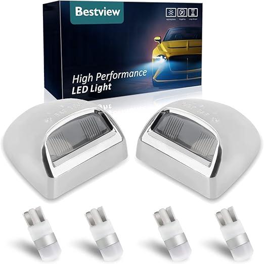 License Plate Lights for 1999-2013 Silverado 1500: Tag Lights White Housing, 6500K White Bulbs Tag Lamp Assembly for Chevy Suburban Tahoe/GMC SierraYukon Avalanche Escalade Cadillac Step Bumper