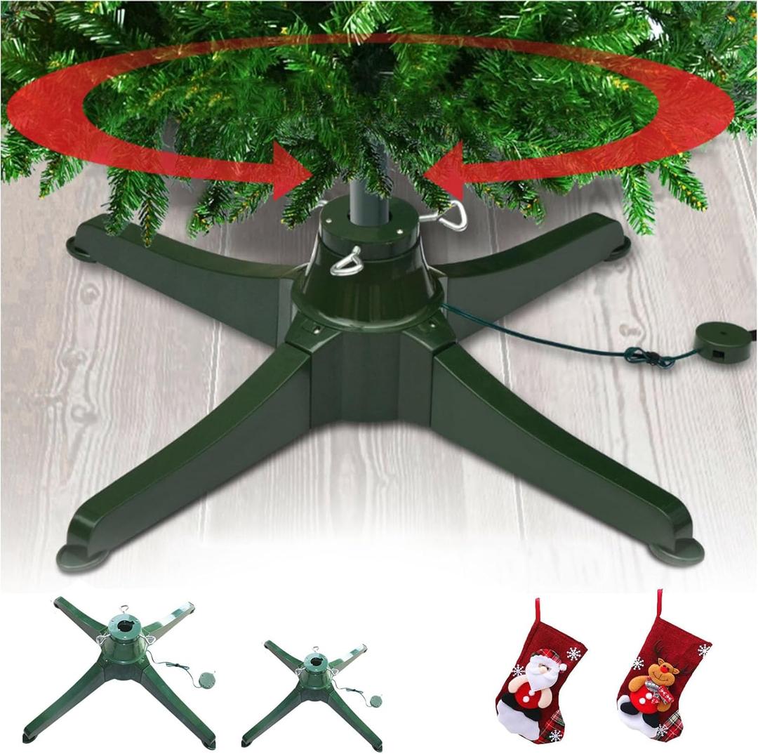 Musical Rotating Christmas Tree Stand with Speaker, 360 Degree Rotating Christmas Tree Stand with Music,Christmas Tree Rotating Stand,360 Spinning Christmas Tree Base with Music (31.5in)