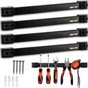 Magnetic Tool Holder Strip 16", Heavy Duty Magnetic Tool Organizer with Mounting Brackets and Screws, Tool Magnet Bar Rack for Garage Organization, Home, and Workshop Accessories, 4 Pack