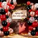 Hungdao 140 Pcs Wine Birthday Decorations Burgundy Balloon Arch Kit for Women 5/8inch Latex Balloons Burgundy Wedding Favor Aging Like Fine Wine Birthday Decor Wedding Bridal Shower Party Anniversary